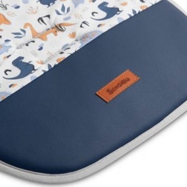 Salteluța pentru cărucior Sensillo Velvet 207548 Bumbac, polister/ Dinozauri/ Dark Blue photo 3