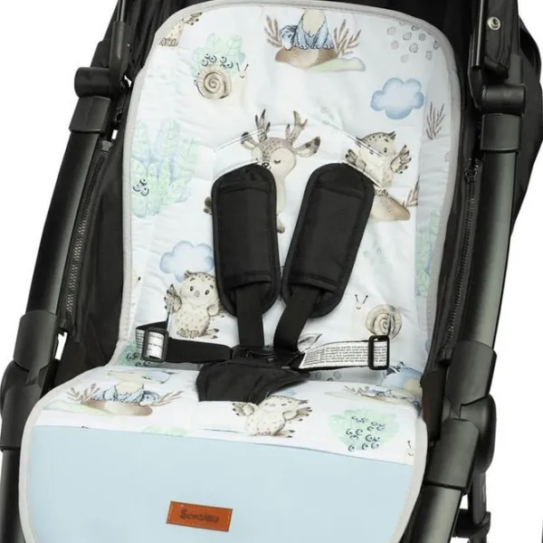 Salteluța pentru cărucior Sensillo Velvet 207531 Bumbac, polister/ Animale/ Light Blue photo 5