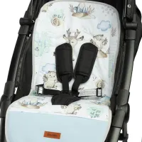Salteluța pentru cărucior Sensillo Velvet 207531 Bumbac, polister/ Animale/ Light Blue photo 5