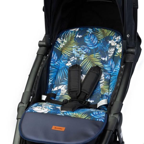 Salteluța pentru cărucior Sensillo Velvet 207540 Bumbac, polister/ Frunze/ Blue photo 4