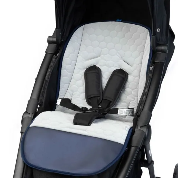 Salteluța pentru cărucior Sensillo Velvet 207540 Bumbac, polister/ Frunze/ Blue photo 5
