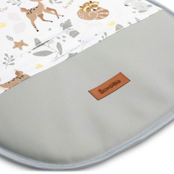Salteluța pentru cărucior Sensillo Velvet 207544 Bumbac, polister/ Girafă/ Light Gray photo 3
