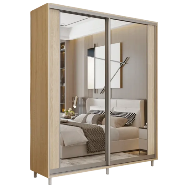Dulap pentru haine Glisant Mobildor-Lux Aron 1600 K2 3025 160 x 60 x 220 / PAL / Stejar Sonoma photo 2 Dulap pentru haine Glisant Mobildor-Lux Aron 1600 K2 3025 160 x 60 x 220 / PAL / Stejar Sonoma photo 2