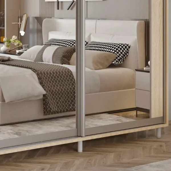 Dulap pentru haine Glisant Mobildor-Lux Aron 1600 K2 3025 160 x 60 x 220 / PAL / Stejar Sonoma photo 5 Dulap pentru haine Glisant Mobildor-Lux Aron 1600 K2 3025 160 x 60 x 220 / PAL / Stejar Sonoma photo 5