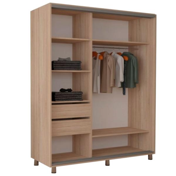 Dulap pentru haine Glisant Mobildor-Lux Aron 2100 K2 3025 210 x 60 x 220 / PAL / Stejar Sonoma photo 2 Dulap pentru haine Glisant Mobildor-Lux Aron 2100 K2 3025 210 x 60 x 220 / PAL / Stejar Sonoma photo 2