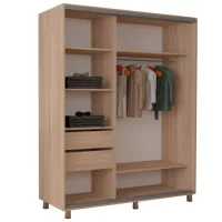 Dulap pentru haine Glisant Mobildor-Lux Aron 2200 K2 3025 220 x 60 x 220 / PAL / Stejar Sonoma photo 2
