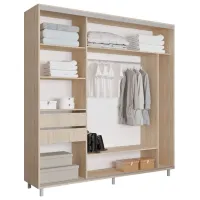 Dulap pentru haine Glisant Mobildor-Lux ARON 2300 K2 3025 230 x 60 x 220 / PAL / Stejar Sonoma photo 2