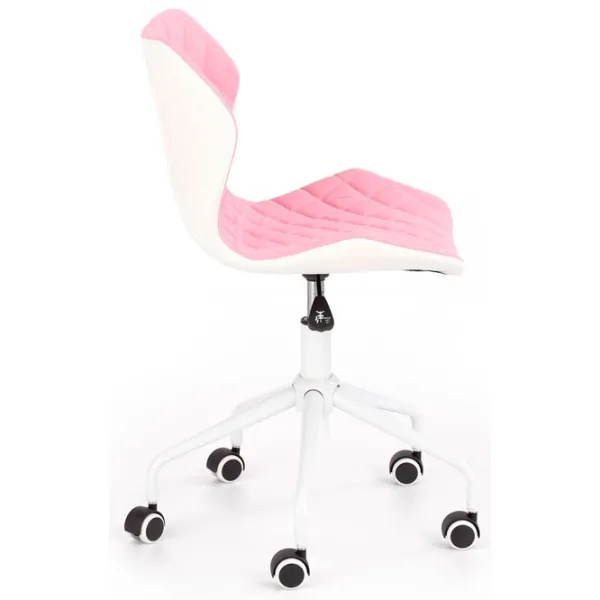 Fotoliu de birou Halmar Matrix 3 Țesătură, piele artificială/ White Pink photo 2