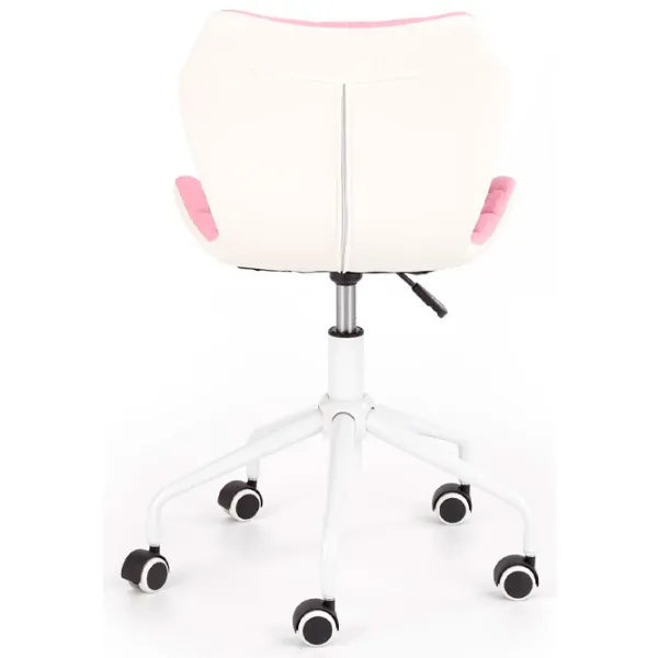 Fotoliu de birou Halmar Matrix 3 Țesătură, piele artificială/ White Pink photo 3