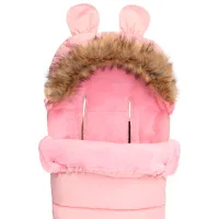 Husă pentru cărucior MoMi Footmuf Blană artificială, poliester/ Pink photo 2