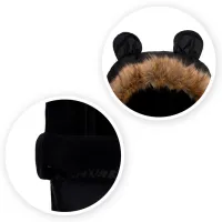 Husă pentru cărucior MoMi Footmuf Blană artificială, poliester/ Black photo 3