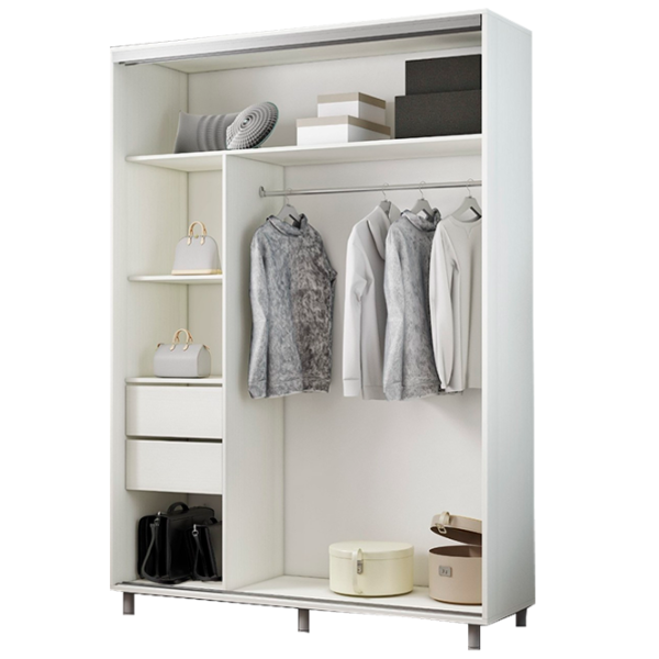 Dulap cupe Mobildor-Lux ARON S 1600 K 8681 160 x 60 x 220 / PAL / Alb briliant photo 2