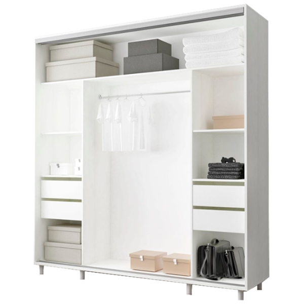 Dulap cupe Mobildor-Lux ARON S 1900 K 8681 190 x 60 x 220 / PAL / Alb briliant photo 2