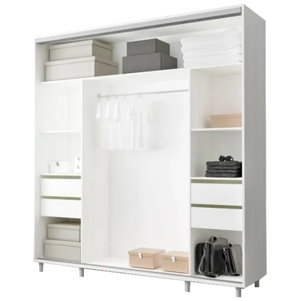 Dulap cupe Mobildor-Lux ARON S 2000 K 8681 200 x 60 x 220 / PAL / Alb briliant photo 2