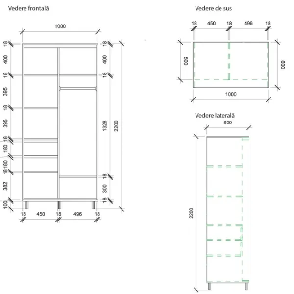 Dulap pentru haine Glisant Mobildor-Lux ARON 1100 K3 3025 110 x 60 x 220 / LPAL / Stejar Sonoma photo 3 Dulap pentru haine Glisant Mobildor-Lux ARON 1100 K3 3025 110 x 60 x 220 / LPAL / Stejar Sonoma photo 3