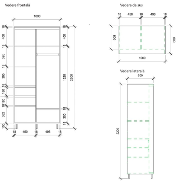 Dulap pentru haine Glisant Mobildor-Lux ARON 1100 K3 3025 110 x 60 x 220 / LPAL / Stejar Sonoma photo 3 Dulap pentru haine Glisant Mobildor-Lux ARON 1100 K3 3025 110 x 60 x 220 / LPAL / Stejar Sonoma photo 3