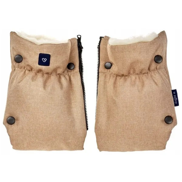 Mănuși pentru cărucior Womar Zaffiro 011899 Melanj, Lână de oaie/ Beige photo 2