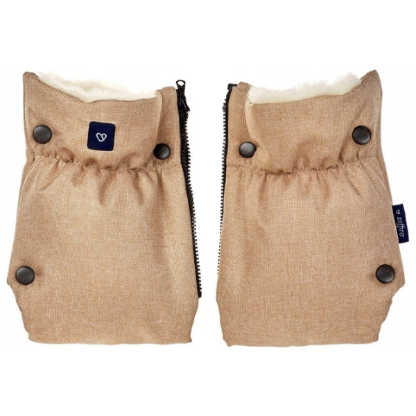 Mănuși pentru cărucior Womar Zaffiro 011899 Melanj, Lână de oaie/ Beige photo 2