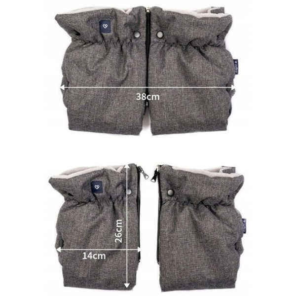 Mănuși pentru cărucior Womar Zaffiro iMove Plush Melange Poliester, Poliester/ Gray photo 2