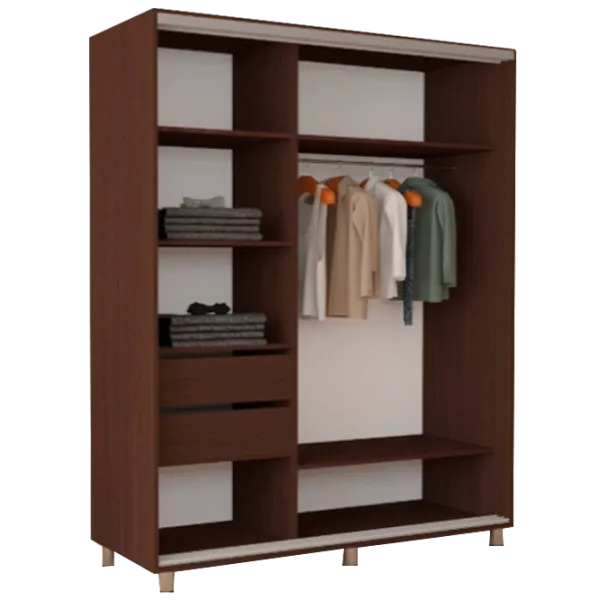 Dulap cupe Mobildor-Lux ARON 1300 K2 2226 130 x 60 x 220 / LPAL / Wenghe photo 2