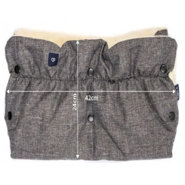 Рукавицы для коляски Womar Zaffiro iMove Melage Полиэстер, Овчина/ Синий photo 2