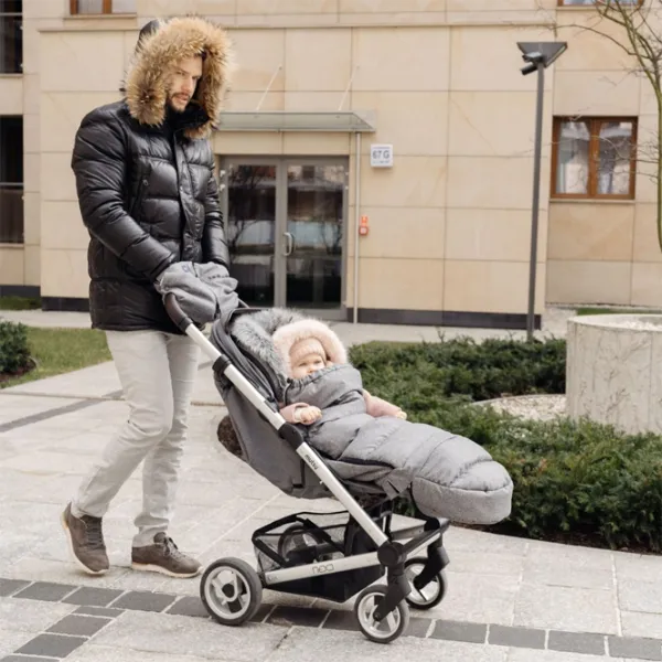 Mănuși pentru cărucior Womar Zaffiro iMove Melage Poliester, Lână de oaie/ Light Gray photo 3