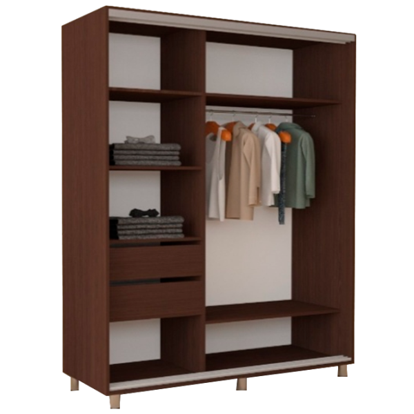 Шкаф cupe Mobildor-Lux ARON 2100 K2 2226 210 x 60см x 220 / LPAL / Венге photo 2