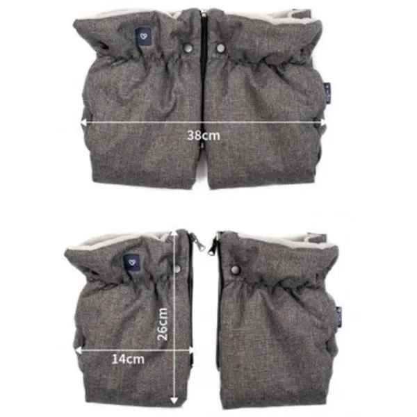 Mănuși pentru cărucior Womar Zaffiro Plush Poliester, Poliester/ Gray photo 3