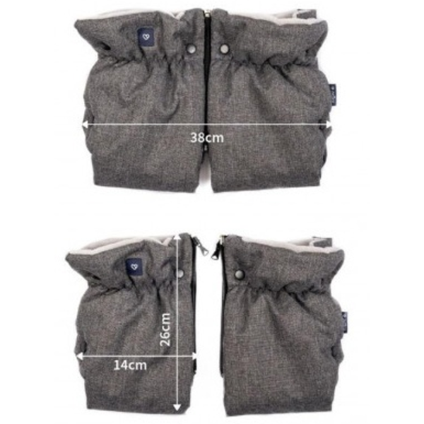 Mănuși pentru cărucior Womar Zaffiro Plush Poliester, Poliester/ Gray photo 3