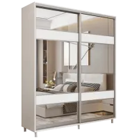 Шкаф cupe Mobildor-Lux ARON 1300 K3 8681 130 x 60см x 220 / LPAL / Бриллиантовый белый photo 3
