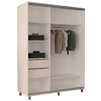 Шкаф cupe Mobildor-Lux ARON 1400 K3 8681 140 x 60см x 220 / LPAL / Бриллиантовый белый photo 2