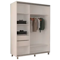 Dulap cupe Mobildor-Lux ARON 1700 desen 8681 170 x 60 x 220 / LPAL / Alb briliant photo 2