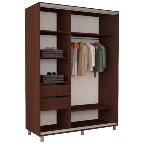 Dulap cupe Mobildor-Lux ARON 1900 desen 2226 190 x 60 x 220 / LPAL / Wenghe photo 2