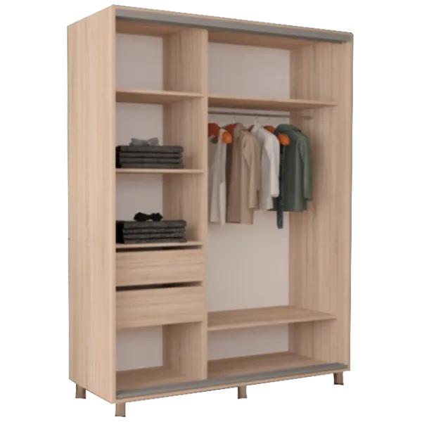Dulap cupe Mobildor-Lux ARON 1900 desen 3025 190 x 60 x 220 / LPAL / Stejar Sonoma photo 2