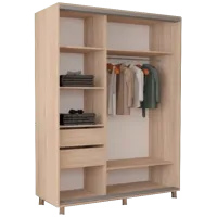 Dulap cupe Mobildor-Lux ARON 1900 desen 3025 190 x 60 x 220 / LPAL / Stejar Sonoma photo 2