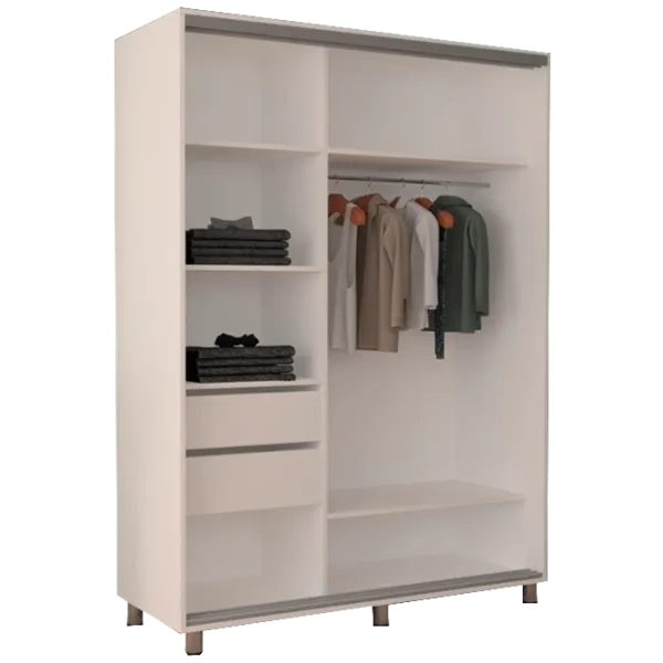 Dulap cupe Mobildor-Lux ARON 1200 8681 120 x 60 x 220 / LPAL / Alb briliant photo 2