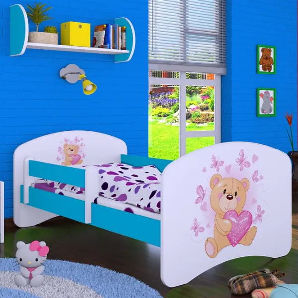 Pat pentru copii Happy Babies Happy Teddy Bear 80 x 160 cm/ Placa/ White photo 4