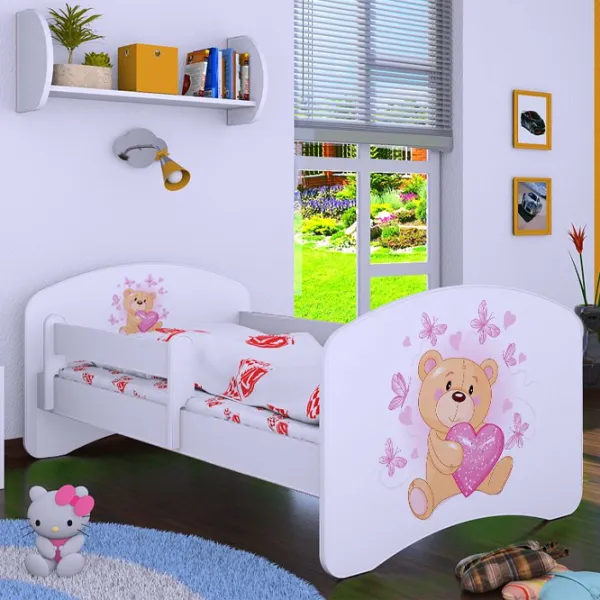 Детская кровать Happy Babies Happy Teddy Bear 80 x 160 см/ Щит/ Белый photo 3