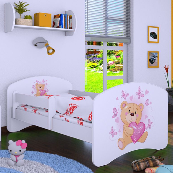Детская кровать Happy Babies Happy Teddy Bear 80 x 160 см/ Щит/ Белый photo 3