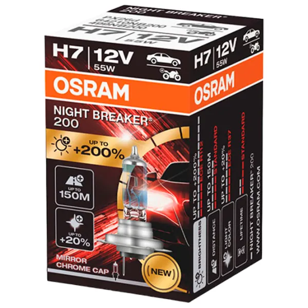 Автомобильная лампа Osram 64210NB200 Галоген/ H7/ PX26d/ 55 Вт/ 1500лм photo 2 Автомобильная лампа Osram 64210NB200 Галоген/ H7/ PX26d/ 55 Вт/ 1500лм photo 2