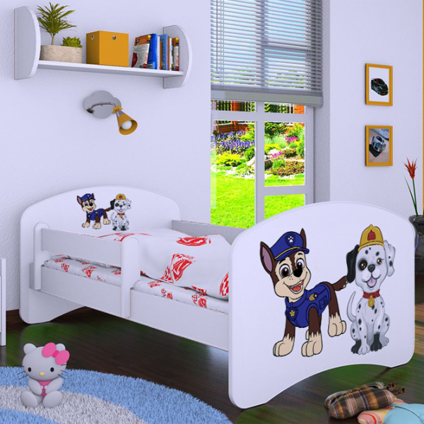 Pat pentru copii Happy Babies Happy Two Dogs 70 x 140 cm/ Placa/ White photo 4