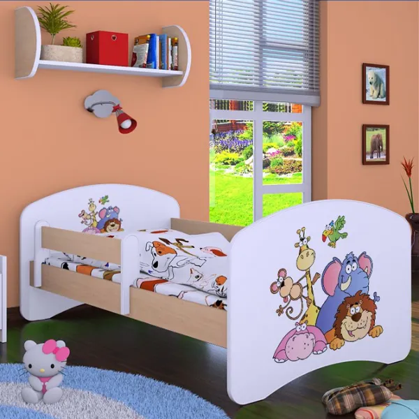 Детская кровать Happy Babies Happy Safari 80 x 160 см/ Щит/ Белый photo 4