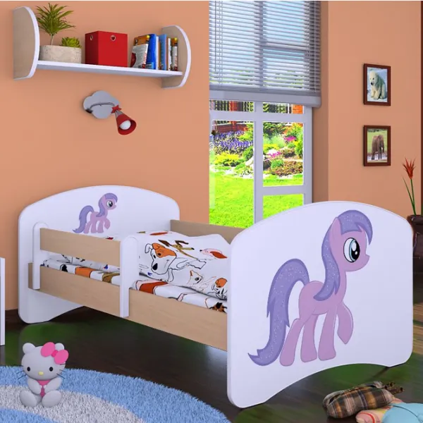 Детская кровать Happy Babies Happy Pony 70 x 140 см/ Щит/ Белый photo 4