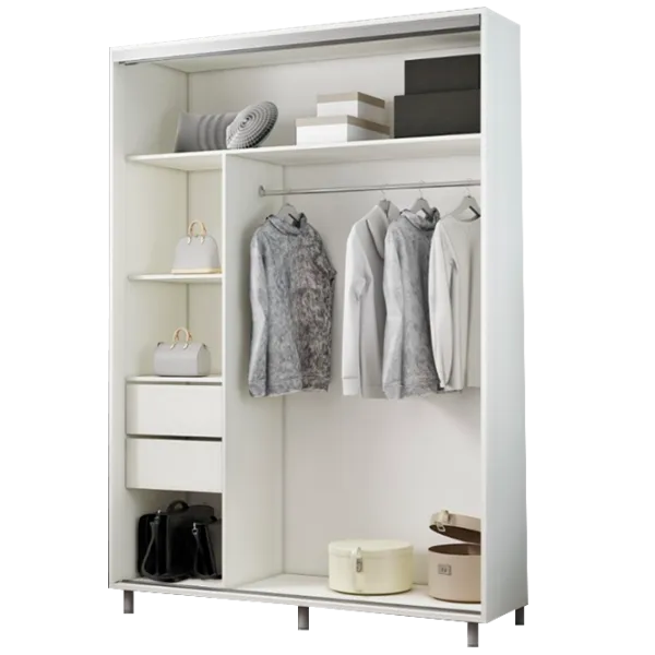 Dulap cupe Mobildor-Lux ARON S 1700 8681 170 x 60 x 220 / LPAL / Alb briliant photo 2