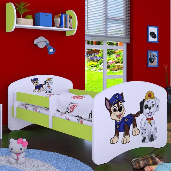 Pat pentru copii Happy Babies Happy Two Dogs 70 x 140 cm/ Placa/ White photo 4
