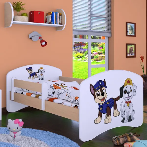 Pat pentru copii Happy Babies Happy Two Dogs 70 x 140 cm/ Placa/ White photo 4