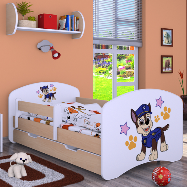 Pat pentru copii Happy Babies Happy Police Dog 70 x 140 cm/ Placa/ White photo 4