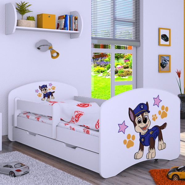 Pat pentru copii Happy Babies Happy Police Dog 70 x 140 cm/ Placa/ White photo 4