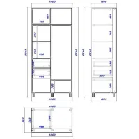Dulap cupe Mobildor-Lux ARON 1000 K 8681 100 x 60 x 220 / PAL / Alb briliant photo 3