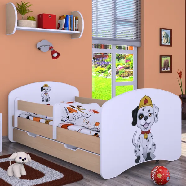 Pat pentru copii Happy Babies Happy Fire Dog 80 x 160 cm/ Placa/ White photo 4